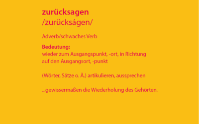 zurücksagen